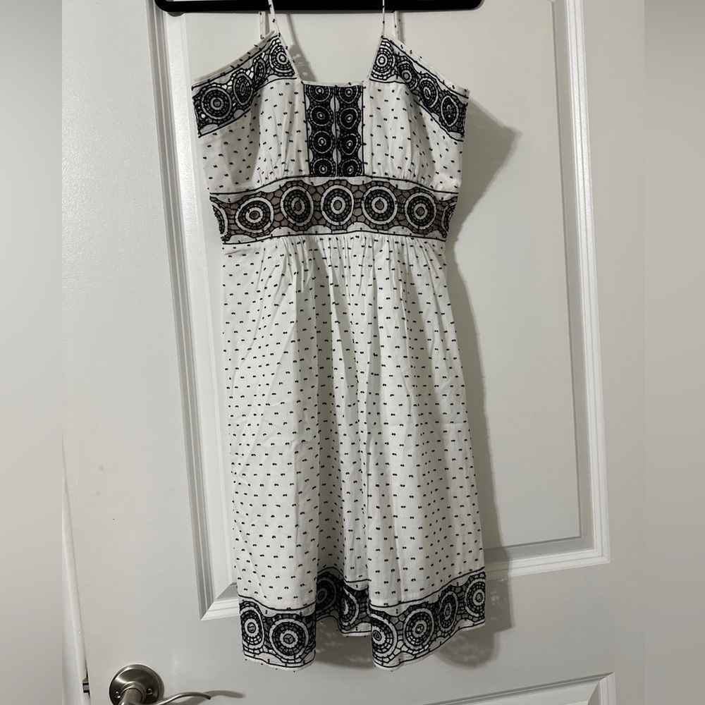 BCBG MAXAZRIA Spaghetti Strap Black White Dress US 6